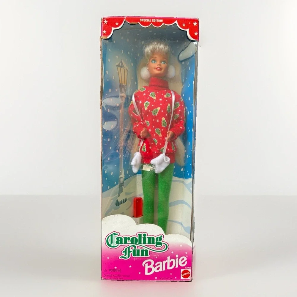 Mattel Barbie Caroling Fun Special Edition Fashion Doll 11in MPN 13966 1995